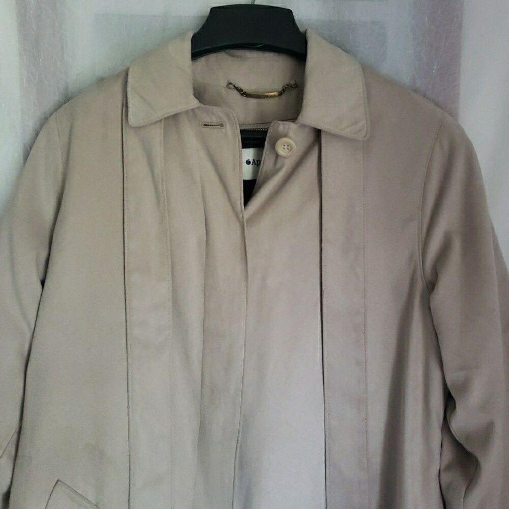 Appleseed Jacket Size Medium Coat Full Zipper Beige Cream Classic Timeless - Picture 2 of 11